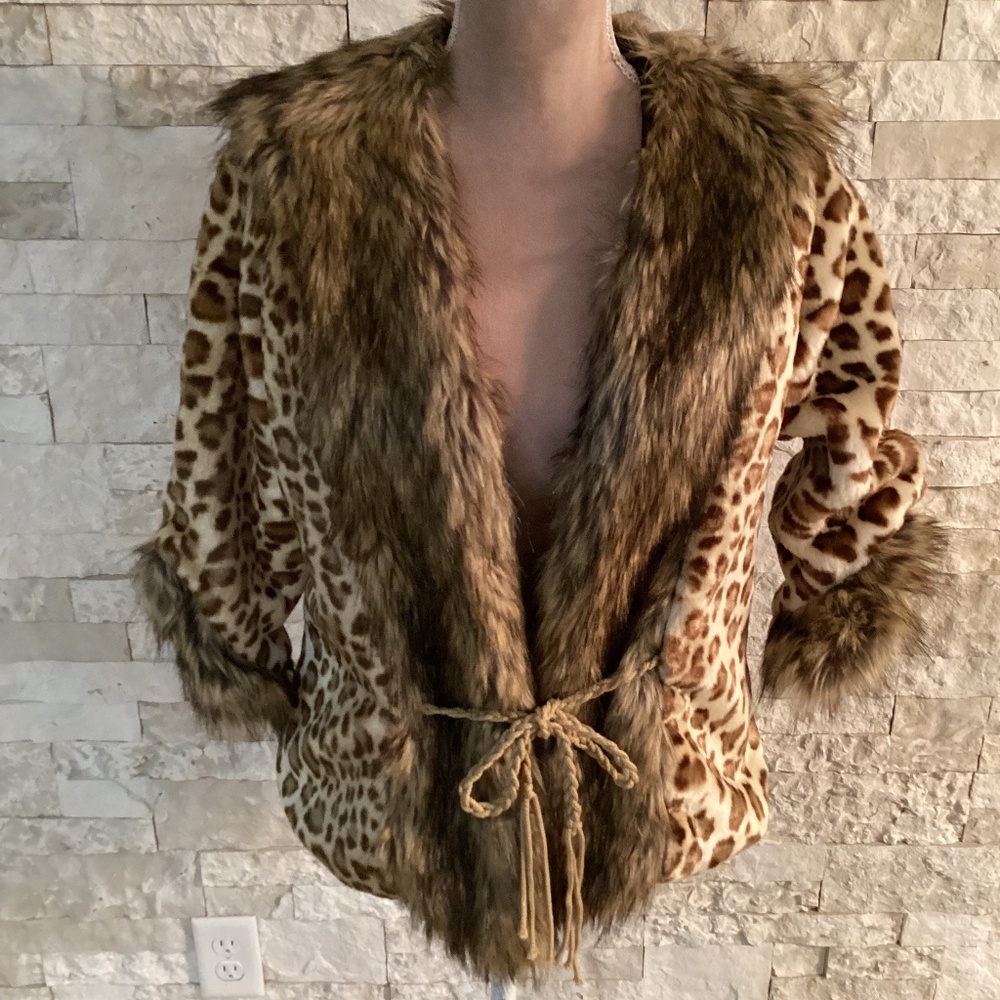 Faux Fur Leopard Print Soft Jacket by the brand Reserved